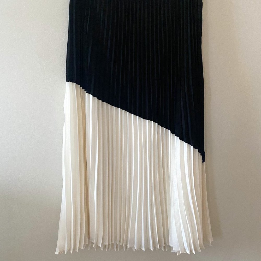 Midi Pleated Express Skirt with Assymetrical detailing